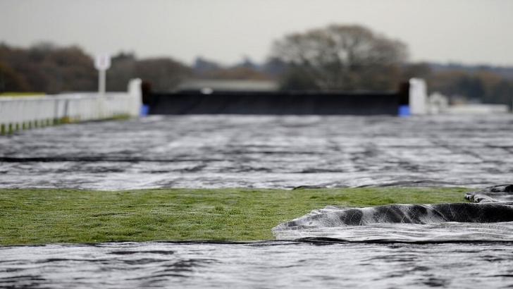 Ascot racecourse with the covers on in cold weather